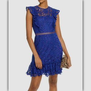 AQUA Womens Lace Ruffled Flounce Dress
